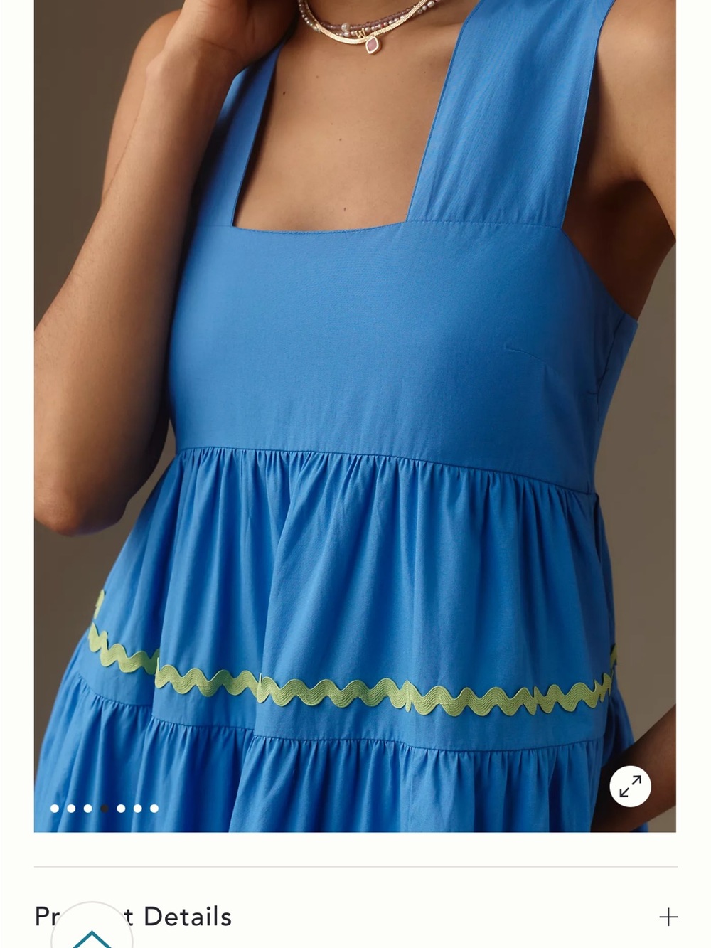 NWT Anthropologie Helena Square-Neck Tiered Midi Dress Smocked Scallop Edition M - Picture 4 of 7